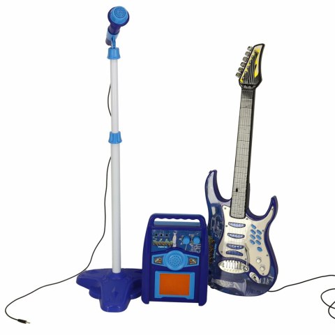 Gitara elektryczna rockowa ze wzmacniaczem mikrofonem dla dzieci niebieska Kik Sp. z o. o. Sp. k. Gitara elektryczna rockowa ze wzmacniaczem mikrofonem dla dzieci niebieska Kik Sp. z o. o. Sp. k.