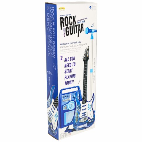 Gitara elektryczna rockowa ze wzmacniaczem mikrofonem dla dzieci niebieska Kik Sp. z o. o. Sp. k. Gitara elektryczna rockowa ze wzmacniaczem mikrofonem dla dzieci niebieska Kik Sp. z o. o. Sp. k.