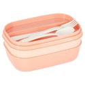 Lunch box śniadaniówka pudełko śniadaniowe z przegródkami dzielone 1900ml morelowe Kik Sp. z o. o. Sp. k.
