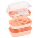 Lunch box śniadaniówka pudełko śniadaniowe z przegródkami dzielone 1900ml morelowe Kik Sp. z o. o. Sp. k.