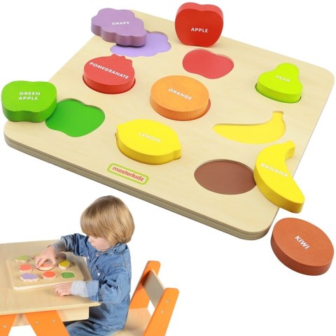 Masterkidz MASTERKIDZ Drewniany Sorter Kształtów Kolorowe Owoce Montessori Masterkidz MASTERKIDZ Drewniany Sorter Kształtów Kolorowe Owoce Montessori