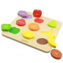 Masterkidz MASTERKIDZ Drewniany Sorter Kształtów Kolorowe Owoce Montessori