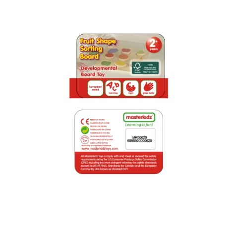 Masterkidz MASTERKIDZ Drewniany Sorter Kształtów Kolorowe Owoce Montessori Masterkidz MASTERKIDZ Drewniany Sorter Kształtów Kolorowe Owoce Montessori