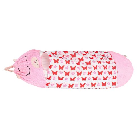 Śpiwór do spania dla dzieci turystyczny poduszka 2w1 125x50cm różowy Kik Sp. z o. o. Sp. k. Śpiwór do spania dla dzieci turystyczny poduszka 2w1 125x50cm różowy Kik Sp. z o. o. Sp. k.
