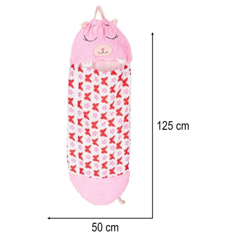 Śpiwór do spania dla dzieci turystyczny poduszka 2w1 125x50cm różowy Kik Sp. z o. o. Sp. k. Śpiwór do spania dla dzieci turystyczny poduszka 2w1 125x50cm różowy Kik Sp. z o. o. Sp. k.