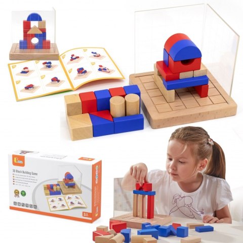 Viga Toys VIGA Drewniana Gra Budowanie Klocki 3D Montessori Viga Toys VIGA Drewniana Gra Budowanie Klocki 3D Montessori