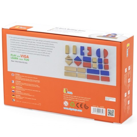 Viga Toys VIGA Drewniana Gra Budowanie Klocki 3D Montessori Viga Toys VIGA Drewniana Gra Budowanie Klocki 3D Montessori