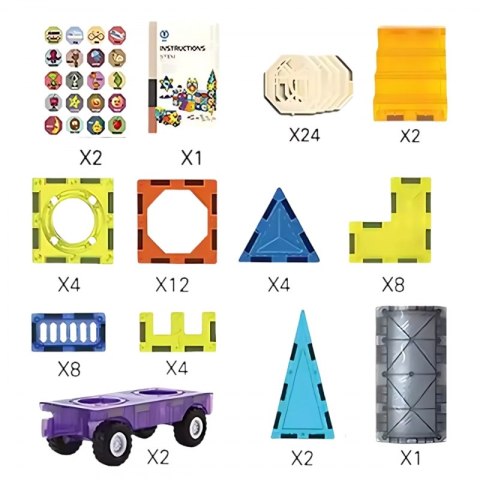 Woopie WOOPIE Klocki Magnetyczne 3D Zestaw Zamek Pojazdy 71el. Woopie WOOPIE Klocki Magnetyczne 3D Zestaw Zamek Pojazdy 71el.