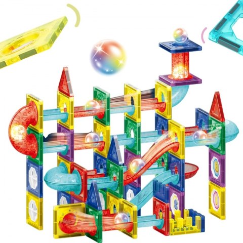 Woopie WOOPIE Klocki Magnetyczne Konstrukcyjne 3D Zestaw Edukacyjny Tor Kulkowy 105el. Woopie WOOPIE Klocki Magnetyczne Konstrukcyjne 3D Zestaw Edukacyjny Tor Kulkowy 105el.