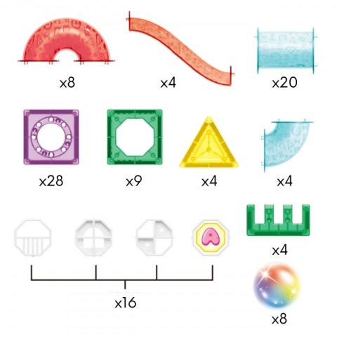 Woopie WOOPIE Klocki Magnetyczne Konstrukcyjne 3D Zestaw Edukacyjny Tor Kulkowy 105el. Woopie WOOPIE Klocki Magnetyczne Konstrukcyjne 3D Zestaw Edukacyjny Tor Kulkowy 105el.