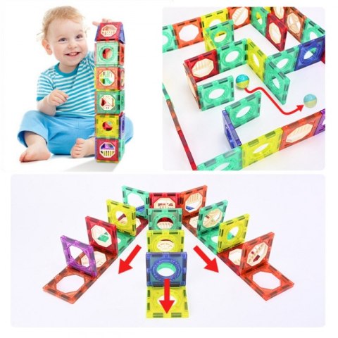 Woopie WOOPIE Klocki Magnetyczne Konstrukcyjne 3D Zestaw Edukacyjny Tor Kulkowy 126el.el. Woopie WOOPIE Klocki Magnetyczne Konstrukcyjne 3D Zestaw Edukacyjny Tor Kulkowy 126el.el.