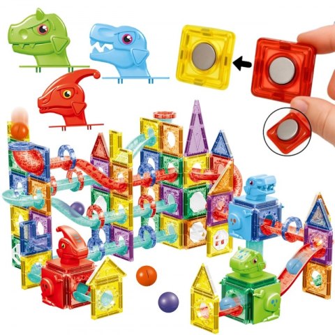 Woopie WOOPIE Klocki Magnetyczne Konstrukcyjne 3D Zestaw Edukacyjny Tor Kulkowy 170el. Woopie WOOPIE Klocki Magnetyczne Konstrukcyjne 3D Zestaw Edukacyjny Tor Kulkowy 170el.