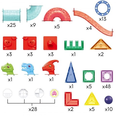 Woopie WOOPIE Klocki Magnetyczne Konstrukcyjne 3D Zestaw Edukacyjny Tor Kulkowy 170el. Woopie WOOPIE Klocki Magnetyczne Konstrukcyjne 3D Zestaw Edukacyjny Tor Kulkowy 170el.