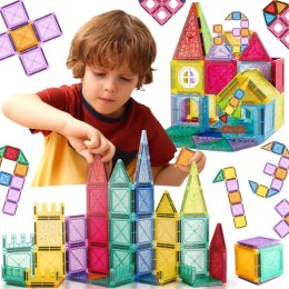 Woopie WOOPIE Klocki Magnetyczne Konstrukcyjne 3D Zestaw Edukacyjny Zamek Pojazdy110el..