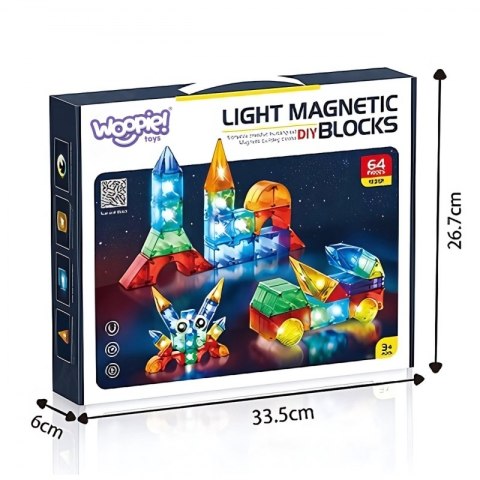 Woopie WOOPIE Klocki Magnetyczne Konstrukcyjne Sześciany 3D Zestaw Edukacyjny 63 el. Woopie WOOPIE Klocki Magnetyczne Konstrukcyjne Sześciany 3D Zestaw Edukacyjny 63 el.