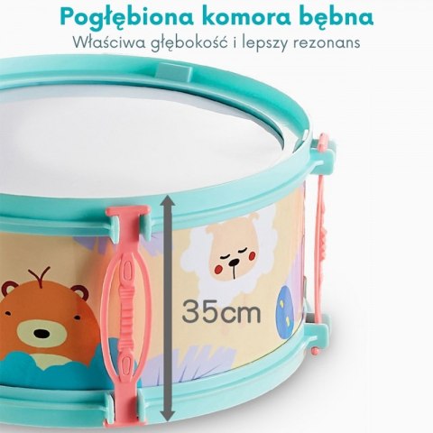 Woopie WOOPIE Perkusja Edukacyjna dla Dzieci 5 Bębnów 1 Talerz + Taboret z Motywem Zwierzątek Woopie WOOPIE Perkusja Edukacyjna dla Dzieci 5 Bębnów 1 Talerz + Taboret z Motywem Zwierzątek