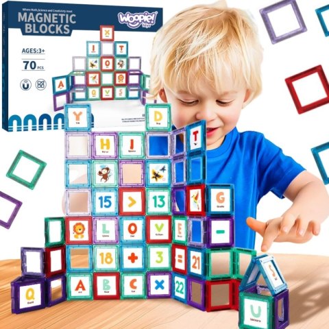 Woopie WOOPIE Przestrzenne Klocki Magnetyczne Nauka Liter 70 Elementów Woopie WOOPIE Przestrzenne Klocki Magnetyczne Nauka Liter 70 Elementów