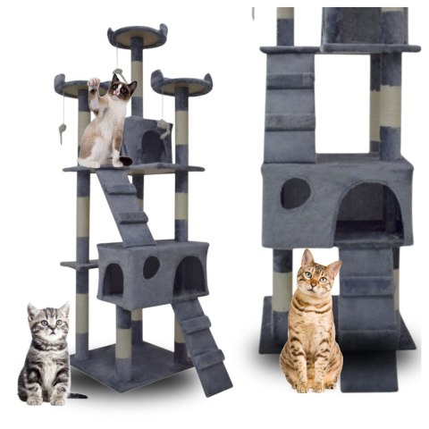 E-hurtownia DRAPAK DLA KOTA DUŻY 170cm WYSOKI LEGOWISKO DOMEK DRZEWKO JASNY SZARY E-hurtownia DRAPAK DLA KOTA DUŻY 170cm WYSOKI LEGOWISKO DOMEK DRZEWKO JASNY SZARY