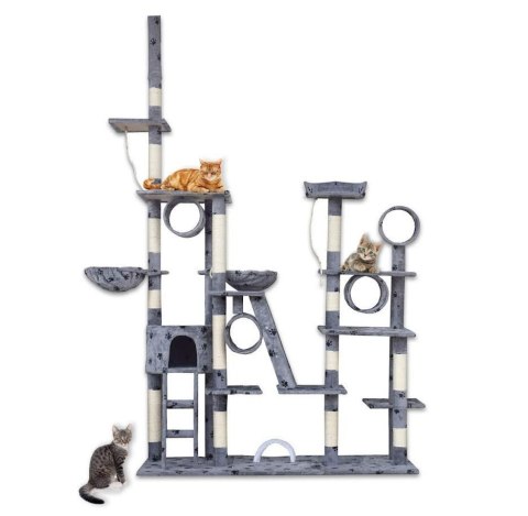 E-hurtownia DRAPAK DLA KOTA XXL DUŻY 255cm WIEŻA HAMAK TUBA DOMEK JASNY SZARY W ŁAPKI E-hurtownia DRAPAK DLA KOTA XXL DUŻY 255cm WIEŻA HAMAK TUBA DOMEK JASNY SZARY W ŁAPKI