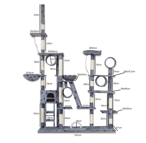 E-hurtownia DRAPAK DLA KOTA XXL DUŻY 255cm WIEŻA HAMAK TUBA DOMEK JASNY SZARY W ŁAPKI E-hurtownia DRAPAK DLA KOTA XXL DUŻY 255cm WIEŻA HAMAK TUBA DOMEK JASNY SZARY W ŁAPKI