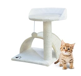 E-hurtownia DRAPAK DLA KOTA MAŁY LEGOWISKO SŁUPEK BUDKA HAMAK BEŻOWY 43 CM