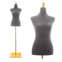 E-hurtownia Manekin krawiecki damski szary welurowy regulowany lekki butik stabilny E-hurtownia Manekin krawiecki damski szary welurowy regulowany lekki butik stabilny
