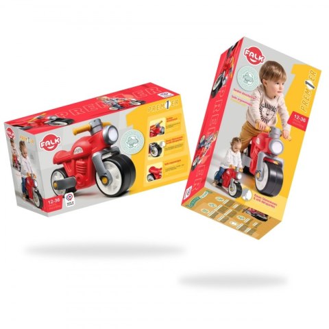 FALK FALK Jeździk Biegowy Ciche Koła Motor Prem1er Retro Czerwony 1+ FALK FALK Jeździk Biegowy Ciche Koła Motor Prem1er Retro Czerwony 1+