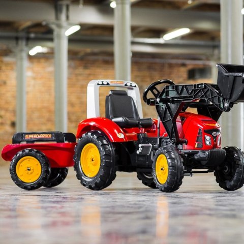 FALK FALK Traktor Red Supercharger na Pedały z Przyczepą od 3 Lat FALK FALK Traktor Red Supercharger na Pedały z Przyczepą od 3 Lat