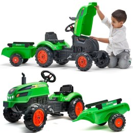 FALK FALK Traktorek X Tractor Zielony z Przyczepką Klakson od 2 Lat