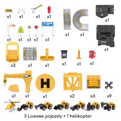 Woopie WOOPIE Garaż Parking Roboty Drogowe 41el.