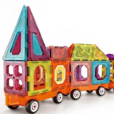 Woopie WOOPIE Klocki Magnetyczne 3D Zestaw Pociąg 71el.