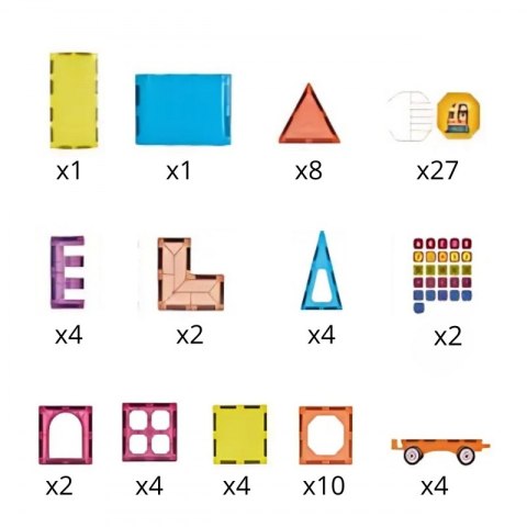 Woopie WOOPIE Klocki Magnetyczne 3D Zestaw Pociąg 71el.