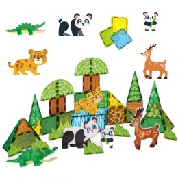 Woopie WOOPIE Klocki Magnetyczne Konstrukcyjne 3D Zestaw Edukacyjny Rzadkie Zwierzęta 45el.
