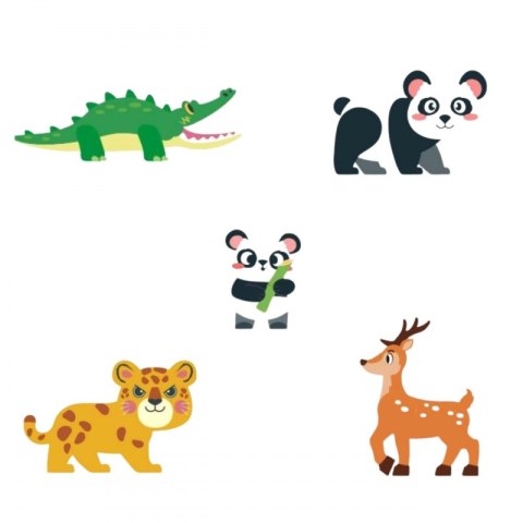 Woopie WOOPIE Klocki Magnetyczne Konstrukcyjne 3D Zestaw Edukacyjny Rzadkie Zwierzęta 45el.