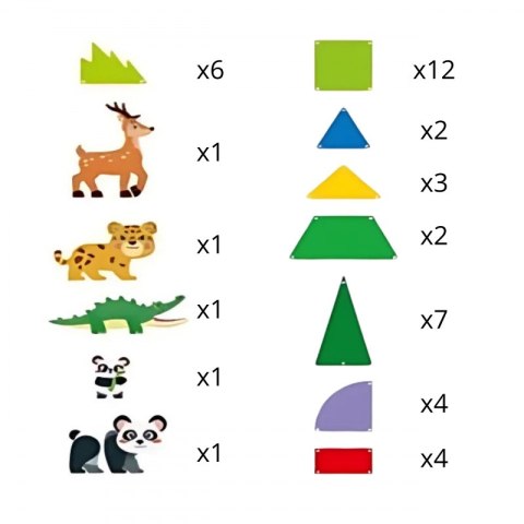 Woopie WOOPIE Klocki Magnetyczne Konstrukcyjne 3D Zestaw Edukacyjny Rzadkie Zwierzęta 45el.