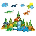 Woopie WOOPIE Klocki Magnetyczne Konstrukcyjne 3D Zestaw Edukacyjny Zwierzęta Dżungli 45el.