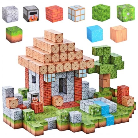 Woopie WOOPIE Klocki Magnetyczne Konstrukcyjne Świat Klocków 108 el.