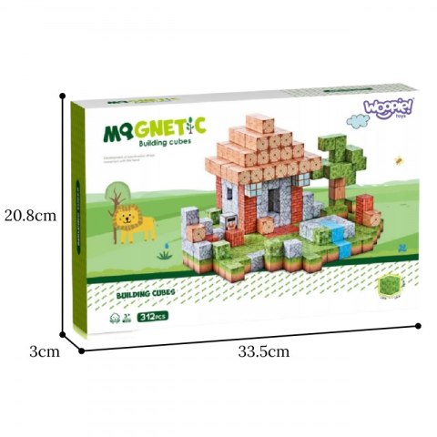 Woopie WOOPIE Klocki Magnetyczne Konstrukcyjne Świat Klocków 108 el.
