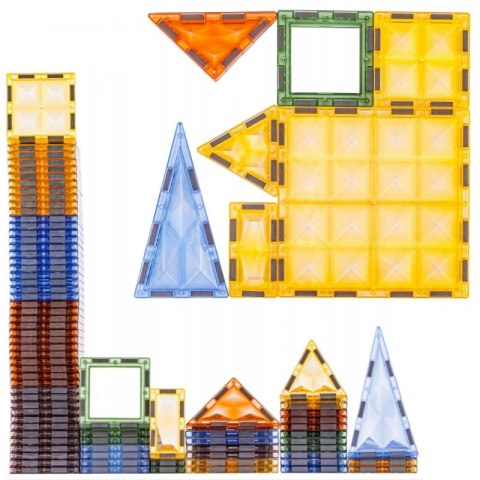 Woopie WOOPIE Klocki Magnetyczne Konstrukcyjne Świecące 3D Park Dinozaurów 124el.