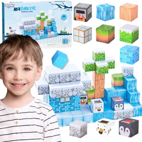 Woopie WOOPIE Klocki Magnetyczne Konstrukcyjne Zimowy Świat klocków