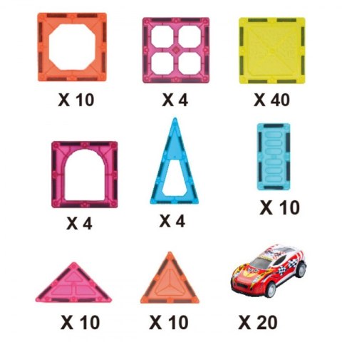 Woopie WOOPIE Magnetyczne Klocki Konstrukcyjne 7,5 cm Parking 112 el