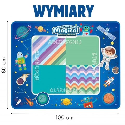 Woopie WOOPIE Mata Wodna do Malowania XXL 100x80cm Kosmos Niebieska