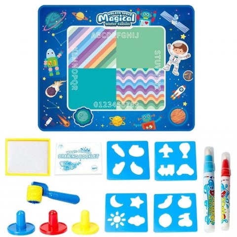 Woopie WOOPIE Mata Wodna do Malowania XXL 100x80cm Kosmos Niebieska