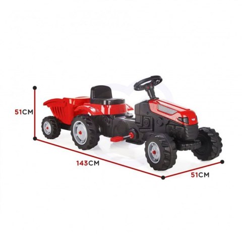 Woopie WOOPIE Traktor na Pedały Farmer GoTrac MAXI z Przyczepą Ciche Koła Woopie WOOPIE Traktor na Pedały Farmer GoTrac MAXI z Przyczepą Ciche Koła