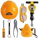 Woopie WOOPIE Zestaw Narzędzi Małego Majsterkowicza Gogle Kask Młot Pneumatyczny 21el.