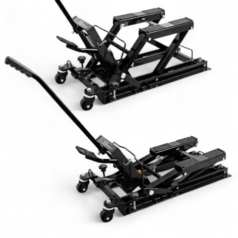 Bituxx Podnośnik motocyklowy hydrauliczny 680kg czarny stabilny mobilny trwały
