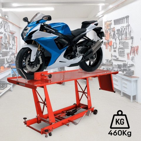 Bituxx Podnośnik motocyklowy platforma podnośnik hydrauliczny 460 kg czerwony Bituxx Podnośnik motocyklowy platforma podnośnik hydrauliczny 460 kg czerwony