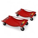 Bituxx Wózki Manewrowe 450 kg 4 Sztuki Czerwone Rolki Transportowe do Samochodów