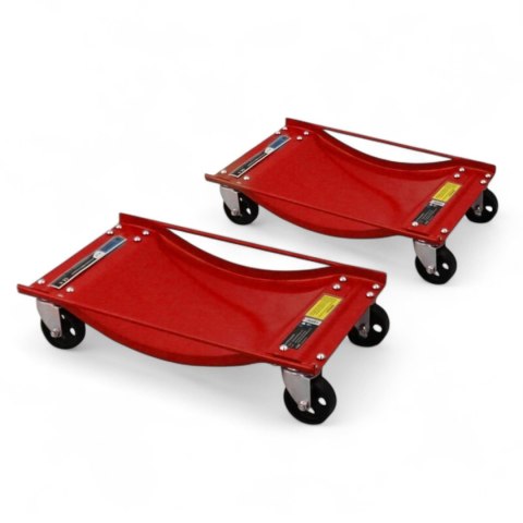 Bituxx Wózki Manewrowe 450 kg 4 Sztuki Czerwone Rolki Transportowe do Samochodów