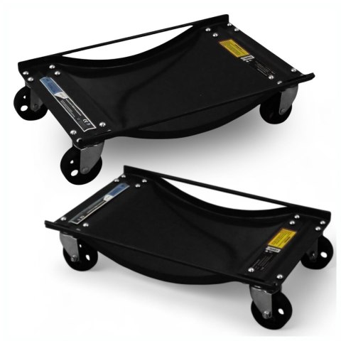 E-hurtownia Wózki Manewrowe 450 kg 2 Sztuki Czarne Rolki Transportowe do Samochodów E-hurtownia Wózki Manewrowe 450 kg 2 Sztuki Czarne Rolki Transportowe do Samochodów